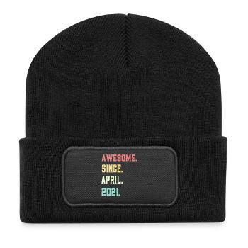 Génial depuis avril 2021 - Beanie recyclé à patch - noir - Devant