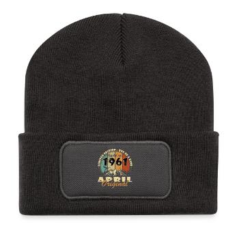 Geburtstag April 1961 Legendär Episch - Recycelte Patch Beanie - Dunkelgrau - Vorne