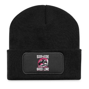 UTV Off Road Girl Woman 4 Wheeler Side by side - Recycelte Patch Beanie - Schwarz - Vorne