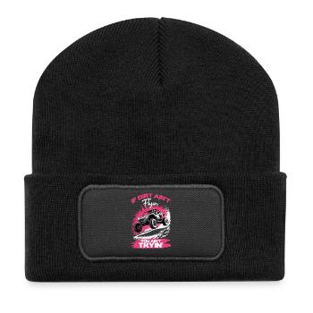 UTV Off Road Girl Woman 4 Wheeler Side by side - Recycled Patch Beanie - black - Front