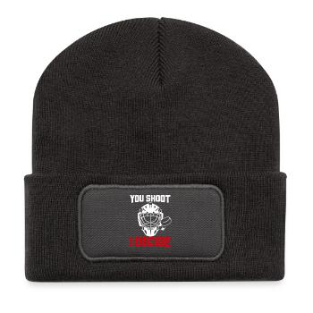 Hockey Goalie Gift Goalie Life Hockey Goalie - Recycled Patch Beanie - dark grey - Front