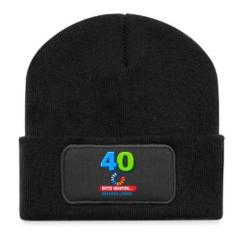 40 Gelenke Laden - Recycelte Patch Beanie - Schwarz - Vorne
