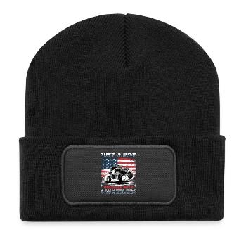 UTV Off Road Boy Men 4 Wheeler Side by side - Recycelte Patch Beanie - Schwarz - Vorne
