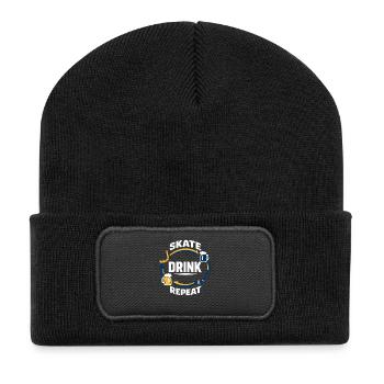 Beer League Hockey Funny Hockey Players Team Humor - Recycled Patch Beanie - black - Front