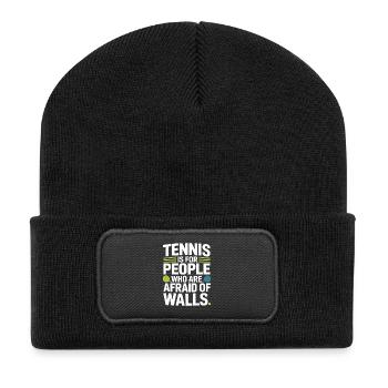 Padel Tennis Is For People Who Are Afraid Of Walls - Recycled Patch Beanie - black - Front