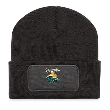 Marine Therapy Turtle Shirt Ocean Vibes - Beanie recyclé à patch - charbon - Devant