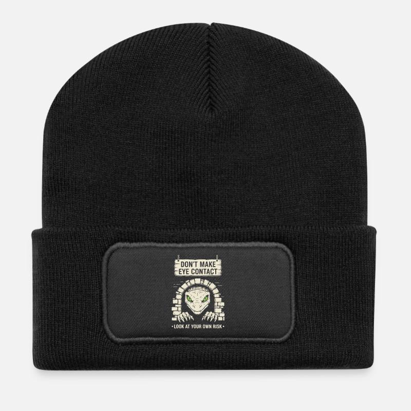 Bazyliszek Regardez à vos risques et périls - Beanie recyclé à patch - noir