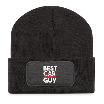 Best Horse Racer Guy Typography - Recycled Patch Beanie - dark grey - Front