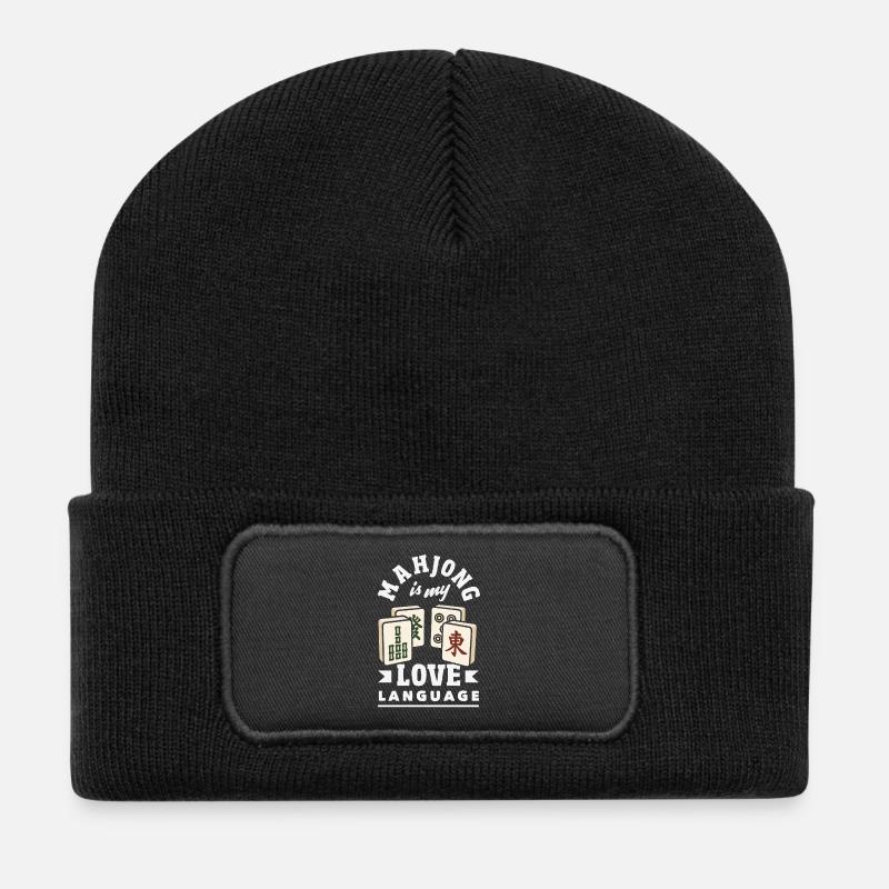 C’est l’heure du Mahjong - Beanie recyclé à patch - noir