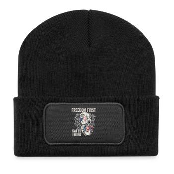 La liberté d’abord, la sécurité en troisième position. Jef - Beanie recyclé à patch - noir - Devant