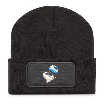 Whipping Cream Hand Mixer Baking Design - Recycled Patch Beanie - dark grey - Front