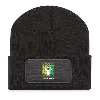 Ghost Hunter Halloween English Saying - Recycled Patch Beanie - dark grey - Front