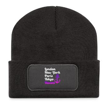 Büsumer LONDON NEW YORK PARIS TOKYO BÜSUM - Recycelte Patch Beanie - Dunkelgrau - Vorne