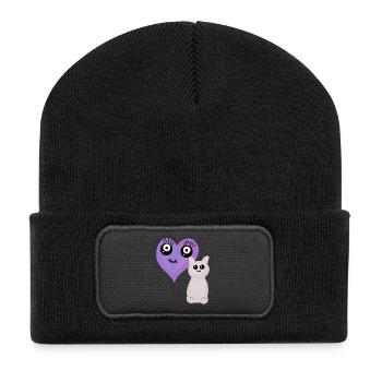 Cœurs de Chat Animaux de compagnie Chats - Beanie recyclé à patch - noir - Devant