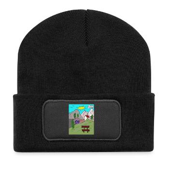 Alps Snails Post Letter Mountains Alm Postman - Recycled Patch Beanie - black - Front