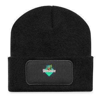 Dominica Caribbean Vacation Vintage Island Souvenir - Recycled Patch Beanie - black - Front