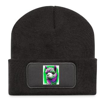 Alpaga - Beanie recyclé à patch - charbon - Devant