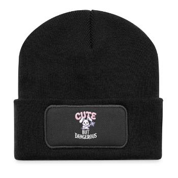 Chat Kawaii mignon mais dangereux et mignon - Beanie recyclé à patch - noir - Devant