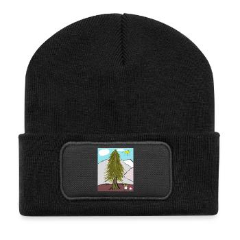Champignons du grand arbre dans la vallée du soleil - Beanie recyclé à patch - noir - Devant