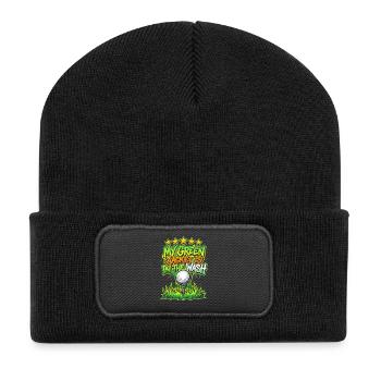Green golf motif in the lingerie - Recycled Patch Beanie - black - Front