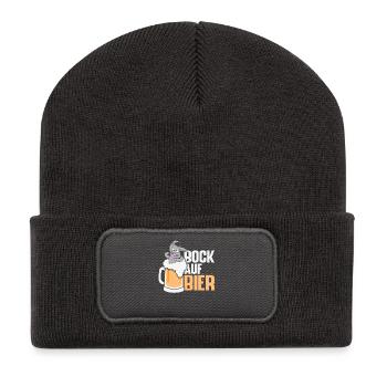 Bock auf Bier Biertrinker Ziege - Recycelte Patch Beanie - Dunkelgrau - Vorne