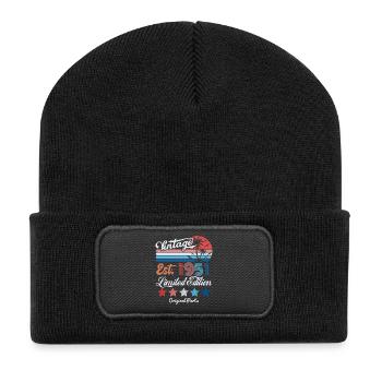 1951 Vintage Birthday Gift 75th Birthday 75 Years - Recycelte Patch Beanie - Schwarz - Vorne