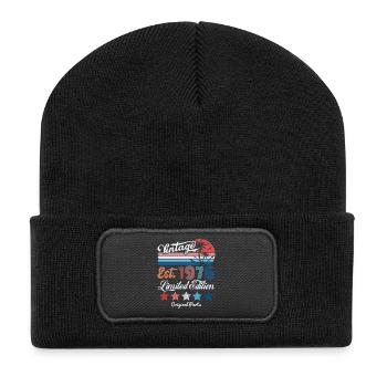 1976 Vintage Birthday Gift 50th Birthday 50 Years - Recycelte Patch Beanie - Schwarz - Vorne