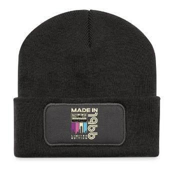 1966 geboren Jahrgang Vintage Geburtstag Geschenk - Recycelte Patch Beanie - Dunkelgrau - Vorne