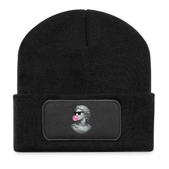 Alexander der Große mit Kaugummi und Sonnenbrille - Recycelte Patch Beanie - Schwarz - Vorne