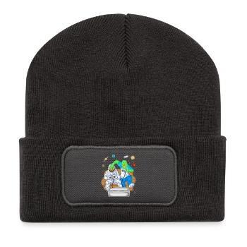 Alien Astronaut Gaming Shirt - Recycled Patch Beanie - dark grey - Front