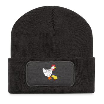 Colored chicken with chicks Easter children - Recycled Patch Beanie - dark grey - Front