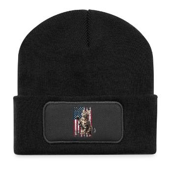Bengal Cat US Bengalkatze - Recycelte Patch Beanie - Schwarz - Vorne
