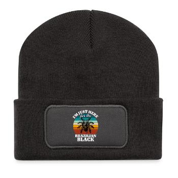 Lustige Schwarze Vogelspinne Sprüche - Recycelte Patch Beanie - Dunkelgrau - Vorne