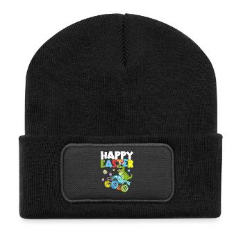 Dino Easter Monster Truck - Recycled Patch Beanie - black - Front