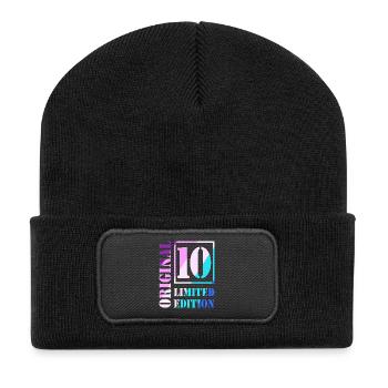 10. Geburtstag Junge Mädchen 10 Limited Edition - Recycelte Patch Beanie - Schwarz - Vorne