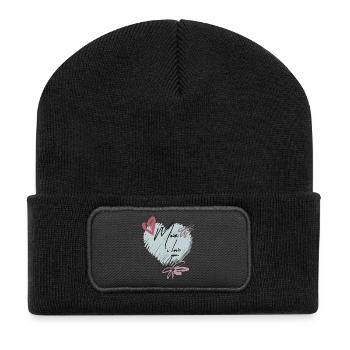 Amour maternel - Beanie recyclé à patch - noir - Devant