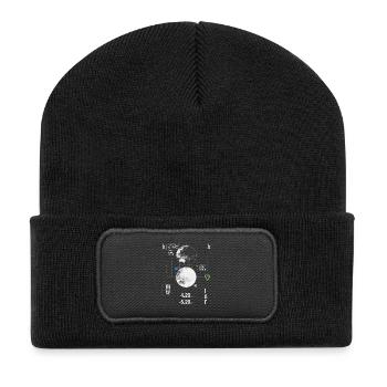 Futuristic HUD World Map Coordinates - Recycled Patch Beanie - black - Front
