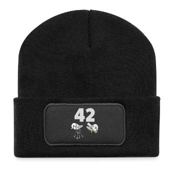 Quarante-deux clés et rouleau - Beanie recyclé à patch - noir - Devant