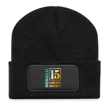 15. Geburtstag Junge Mädchen Teenager Level 15 - Recycelte Patch Beanie - Schwarz - Vorne