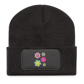 Fille Baby Enfant Rétro Floral Summer - Beanie recyclé à patch - charbon - Devant