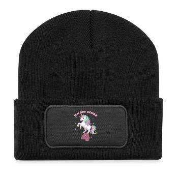 5. Geburtstag Einhorn Mädchen Ich bin schon 5 - Recycelte Patch Beanie - Schwarz - Vorne
