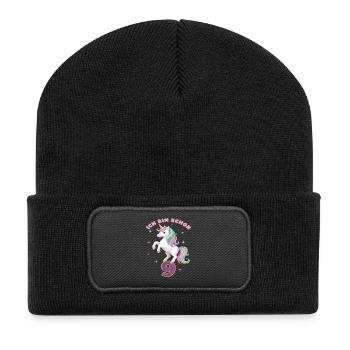 9. Geburtstag Einhorn Mädchen Ich bin schon 9 - Recycelte Patch Beanie - Schwarz - Vorne