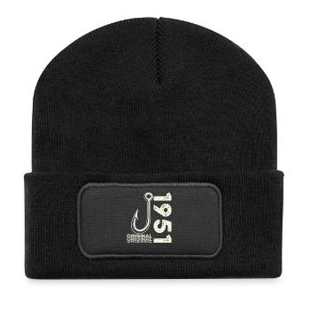 75e anniversaire cadeau Pêcheur pêcheur 1951 - Beanie recyclé à patch - noir - Devant