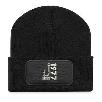 49e anniversaire cadeau Pêcheur pêcheur 1977 - Beanie recyclé à patch - noir - Devant