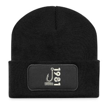 45e anniversaire cadeau Pêcheur pêcheur 1981 - Beanie recyclé à patch - noir - Devant