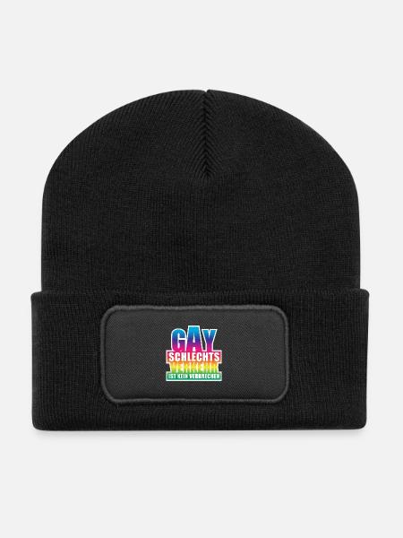 Gay schlechtsverkehr / Lustiges Wortspiel, Pride - Recycelte Patch Beanie - Schwarz