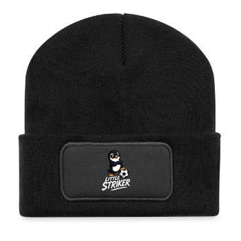 Cool Penguin Soccer Player Cartoon Kids - Recycled Patch Beanie - black - Front