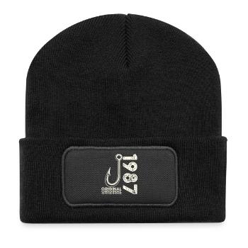 Cadeau pour le 39e anniversaire Pêcheur Pêcheur 1987 - Beanie recyclé à patch - noir - Devant