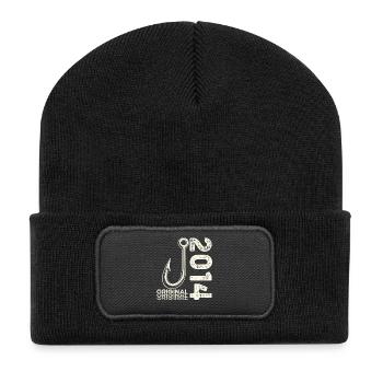 12. Geburtstag Geschenk Angler Angeln Mann 2014 - Recycelte Patch Beanie - Schwarz - Vorne
