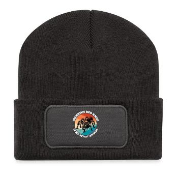 Dictons de la tarentule à genoux rouge - Beanie recyclé à patch - charbon - Devant